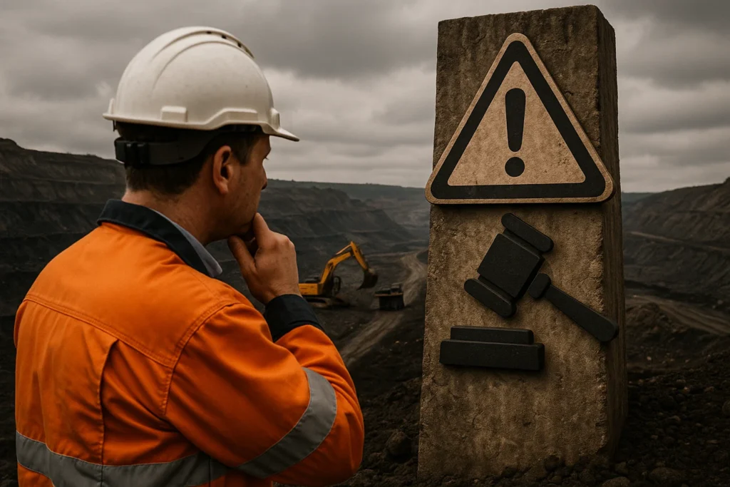 Imagem fictícia gerada por AI para representar os riscos regulatórios na mineração